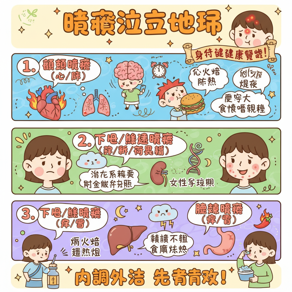 肝火毛孔堵塞油脂分泌脾胃濕熱針灸中醫中醫理論腎陰不足西醫肺熱預防暗瘡內調外治暗瘡成因飲食習慣排毒功能暗瘡位置中醫調理血液循環清熱解毒飲食調理