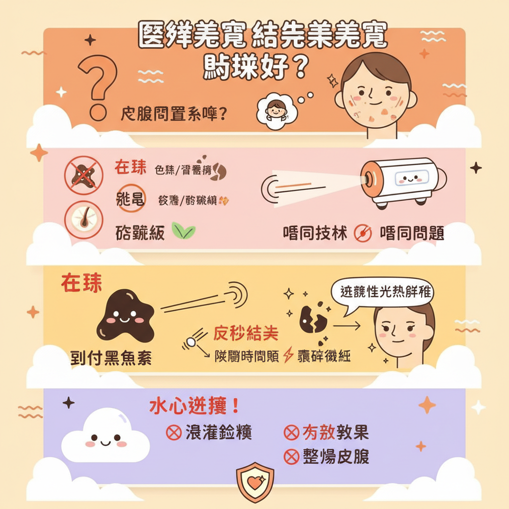 黑色素色素沉着嫩膚色斑毛囊皮膚科醫生醫學美容皮秒激光去斑防曬去除色斑激光儀器嫩膚術後防曬治療後護理收縮毛孔激光原理減少皺紋膠原增生反黑
