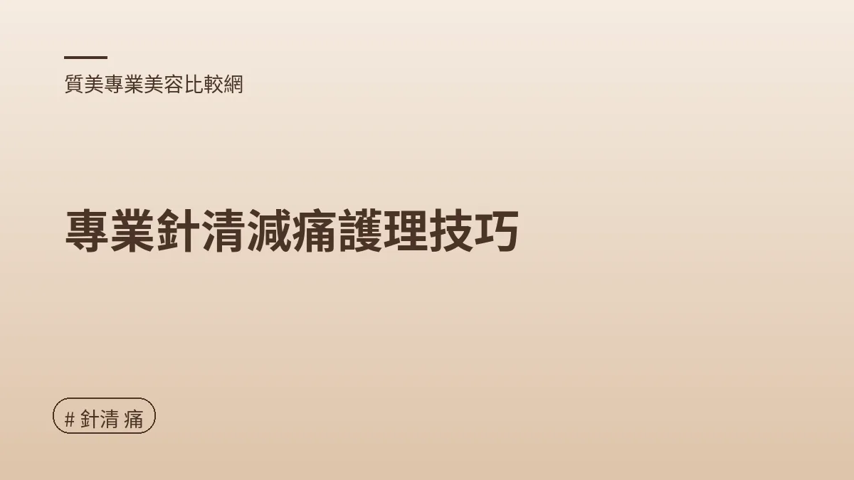 圖解：專業針清減痛護理技巧（針清 痛重點）