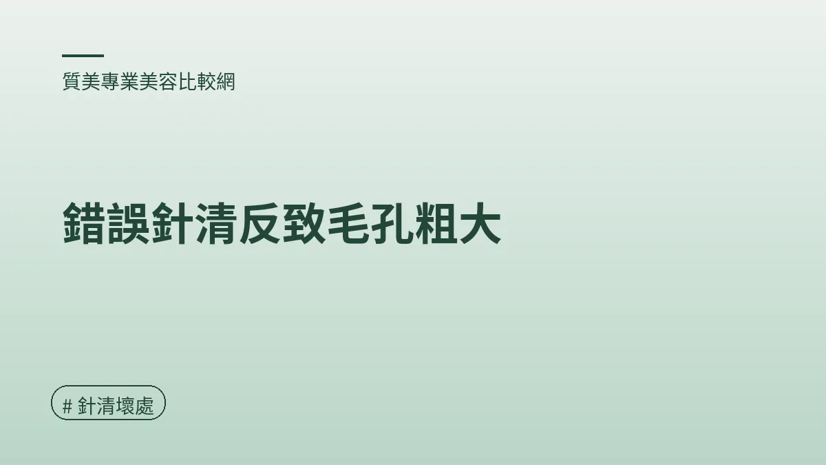 圖解：錯誤針清反致毛孔粗大（針清壞處重點）